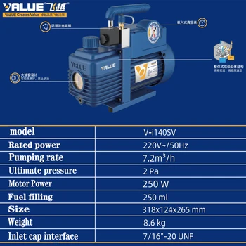 Pompa de vid Aer Condiționat Instalare și Întreținere Pompa de Aer Portabil Experimentale Filtru de Aspirare V-i140SV Pompa de Vid 4