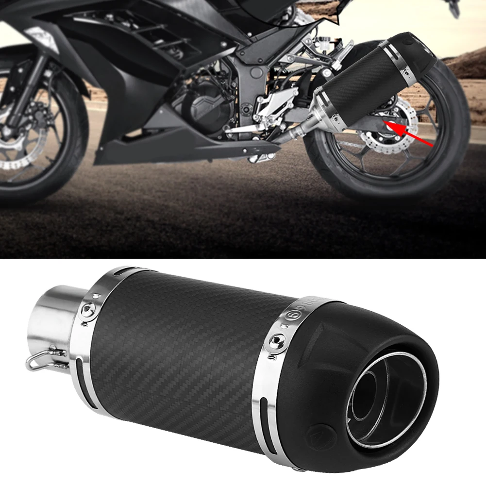 51mm Universal Motociclete Modificate Real Mat din Fibra de Carbon Toba de Eșapament Țeavă De cele Mai multe Motociclete, ATV-uri Și Scutere 4