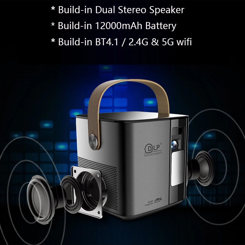 Transport gratuit P12 4K 3D mini proiector Cu un Aer Mouse-ul inteligent proyector 5G wifi full hd 1080p joc video Beamer 5