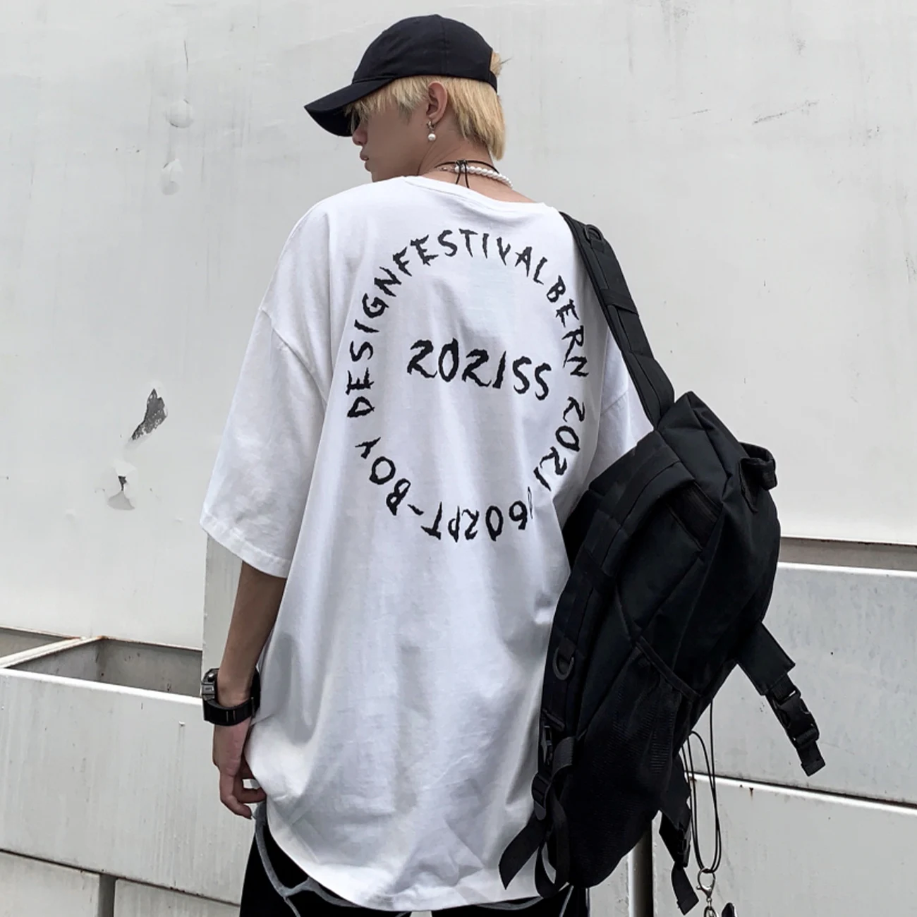 Hip-Hop-Tricouri Tricouri Streetwear Casual Barbati Creativ Pictura Pe Fata Print Cu Maneci Scurte Din Bumbac T-Shirt Harajuku Topuri Largi