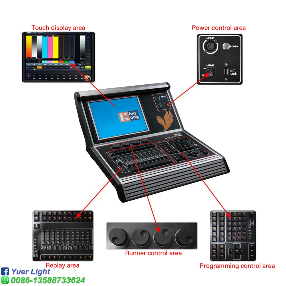Kingkong BATON 1606 Profesional DMX Controller DJ Disco Etapă Consola de Echipamente 2048 Canale DMX512 Alerga 30 de scene Împreună 3
