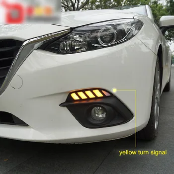 Lumini de zi Auto DRL Pentru Mazda 3 2016 Automată Secvențială de semnalizare solar lumini drl dho lampa de ceață cu led-uri lumina