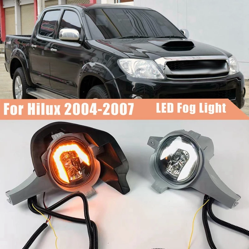 Pentru Toyota Hilux 2004-2007 LED Bara Fata proiectoare Ceata Lampa cu Dinamică de Semnalizare DRL Daytime Running Light 3
