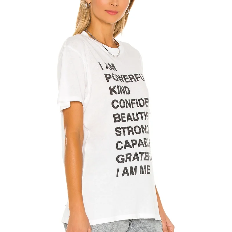 T-shirt Simplu Scrisoare de Imprimare cu mâneci Scurte Vrac Pulover Casual Cămașă de Bază de Top 1