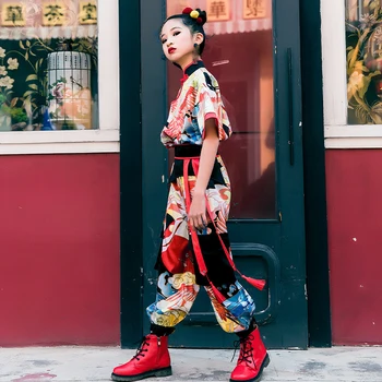 2022 Stil Chinezesc Jazz Costume De Dans Pentru Fete Vrac Hiphop Haine Copii, Dans Modern, Hip-Hop Îmbrăcăminte Stadiu De Uzura