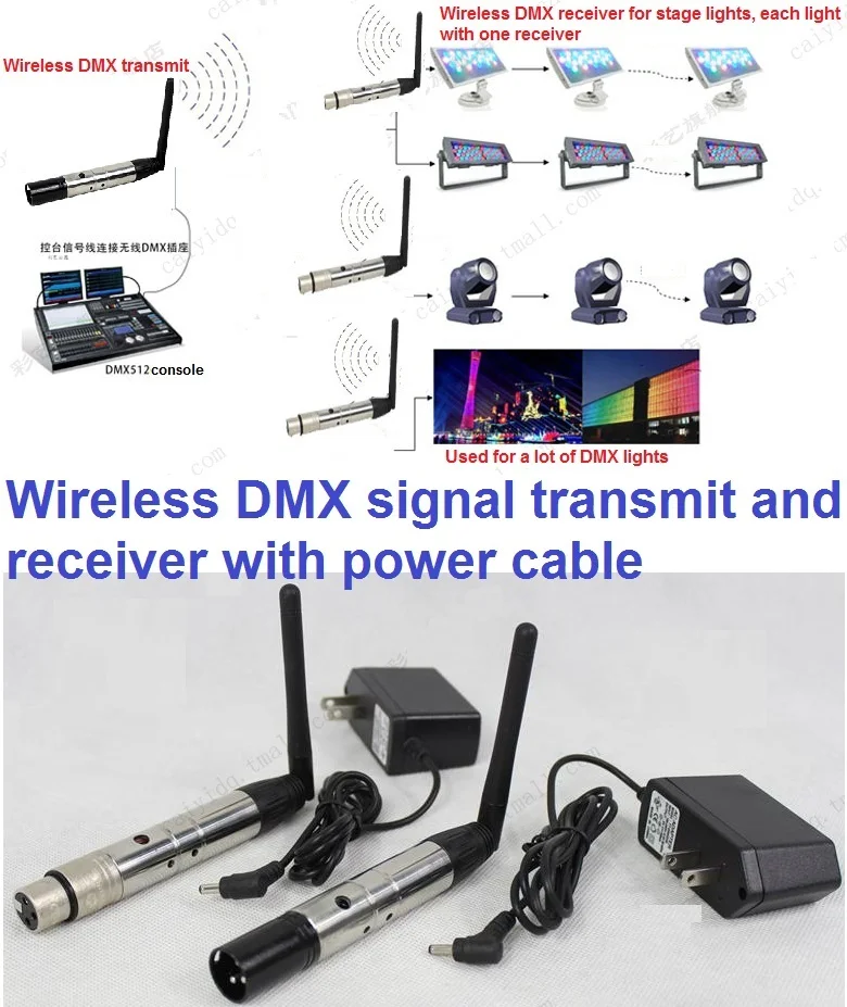 1 Pereche De 2.4 G ISM DMX512 Wireless de sex Feminin de sex Masculin 3 Pini XLR Transmite Dispozitiv Receptor Pentru CONDUS în Mișcare Cap Lumina LED Par Cutii 3
