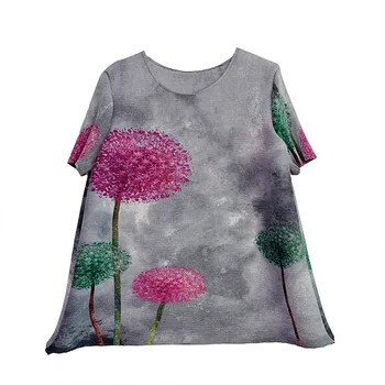 Issey Miyake doamnelor designer de moda de top cutat vară vrac plus dimensiune cu mânecă scurtă T-shirt de imprimare mama bottom tricou 3