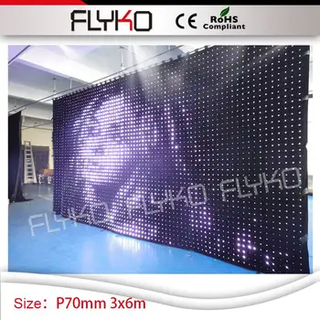 P70mm moale interior 10ft*20ft fansy decor nunta dj scena de concert video cu led-uri cortina 2