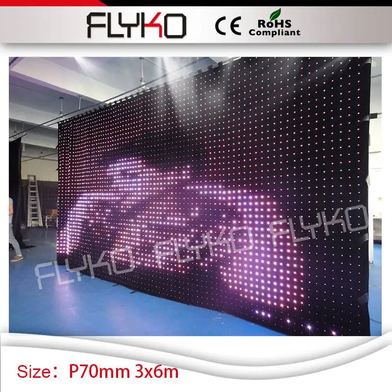 P70mm moale interior 10ft*20ft fansy decor nunta dj scena de concert video cu led-uri cortina 1