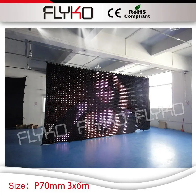 P70mm moale interior 10ft*20ft fansy decor nunta dj scena de concert video cu led-uri cortina 5