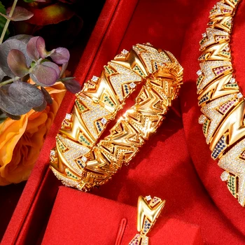 Missvikki de Lux de Aur din Africa de 4buc Seturi de Bijuterii Nigerian Nunta DUBAI Margele de Mireasa Colier Cercei Brățară Inel Seturi de Bijuterii