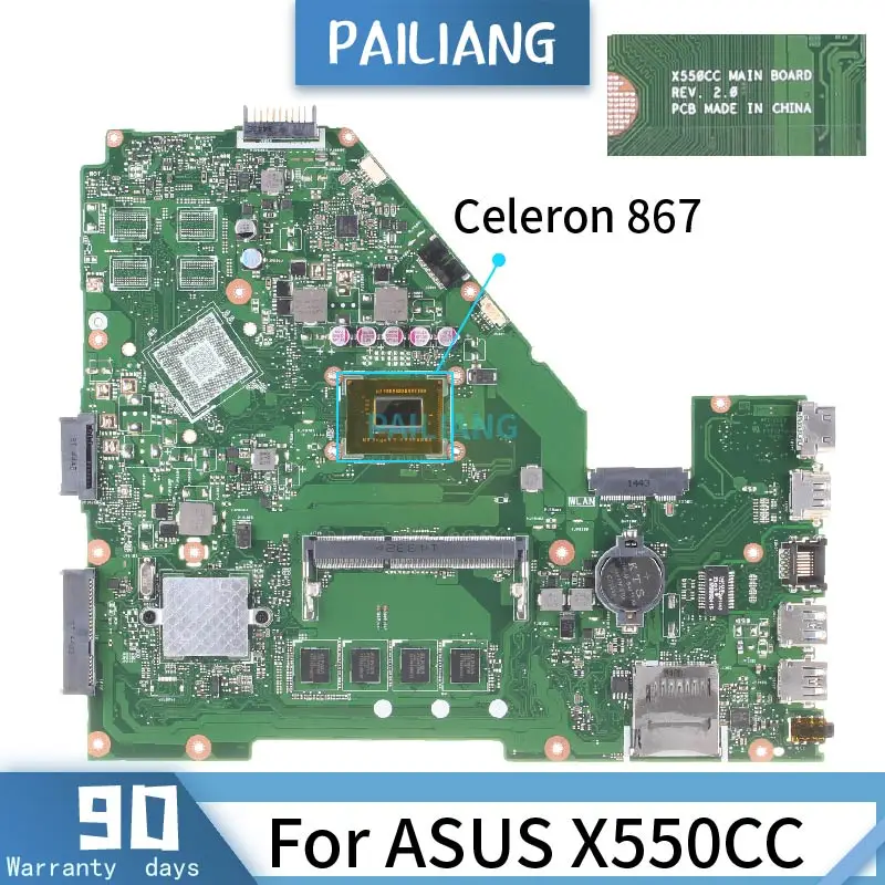 REV:2.0 Pentru ASUS X550CC SR0V3 Celeron 867 Placa de baza Laptop placa de baza DDR3 testat OK