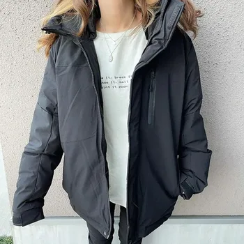 De bază Jachete Femei Vrac de Agrement Trendy Classic Patch-uri de Design, Cu Pălărie Harajuku Streetwear Două side-port Șic High Street Rece 0