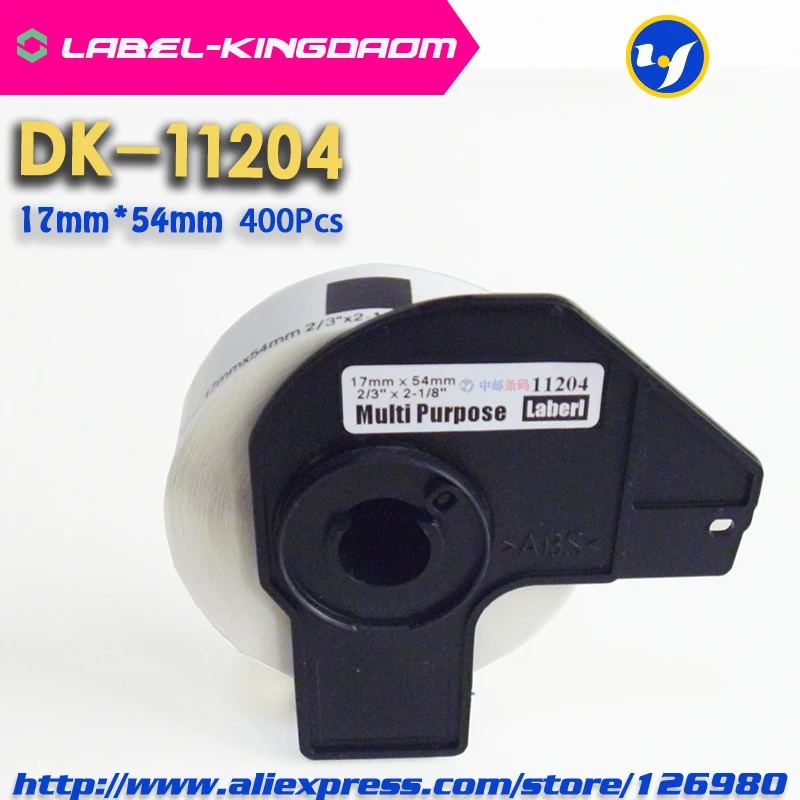 60 Refill Role Compatibile DK-11204 Eticheta 17mm*54mm 400buc Compatibil pentru Brother Imprimantă de Etichete Hârtie Albă DK11204 DK-1204