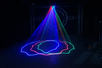 Laser cu trei găuri sectorul de scanare RGB model de lampa DJ Petrecere Disco lumini efecte Interesante etapa de iluminat