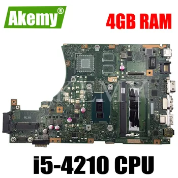 AKEMY X455LA Laptop Placa de baza Pentru Asus X455LAB X455LJ X455LD X455LF X455LB Placa de baza test Ok i5-4210 CPU 4GB RAM X455LAB