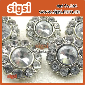 Strălucitoare argintii cristal acrilic rhinestone buton