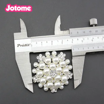 100buc/lot transport gratuit sunet de argint 40mm personalizate scânteie cristal flori perla brosa