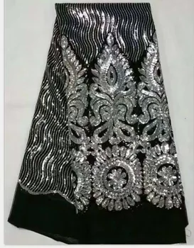 Fierbinte franceză Nigerian paiete net dantela,Africa tul plasă de dantelă tesatura de înaltă calitate pentru petrecerea de nunta rochie 5yards/lot JL52201